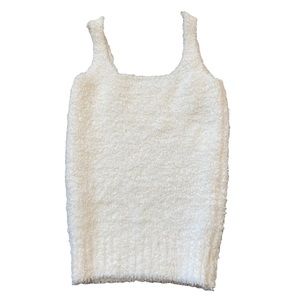 SKIMS white cozy knit cropped tank xs NWOT